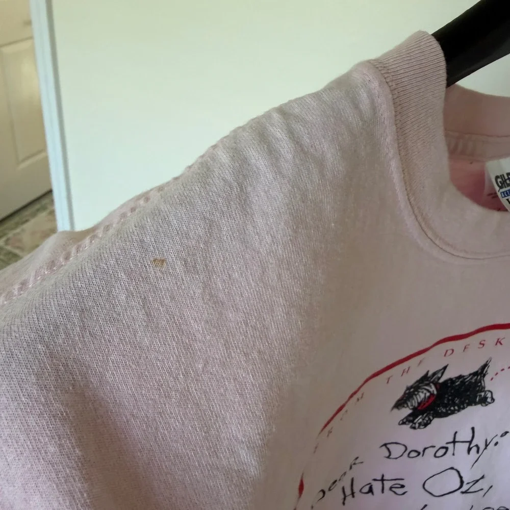 90's Pink Wizard of Oz Toto Dear Dorothy T-Shirt Large‎ Distressed